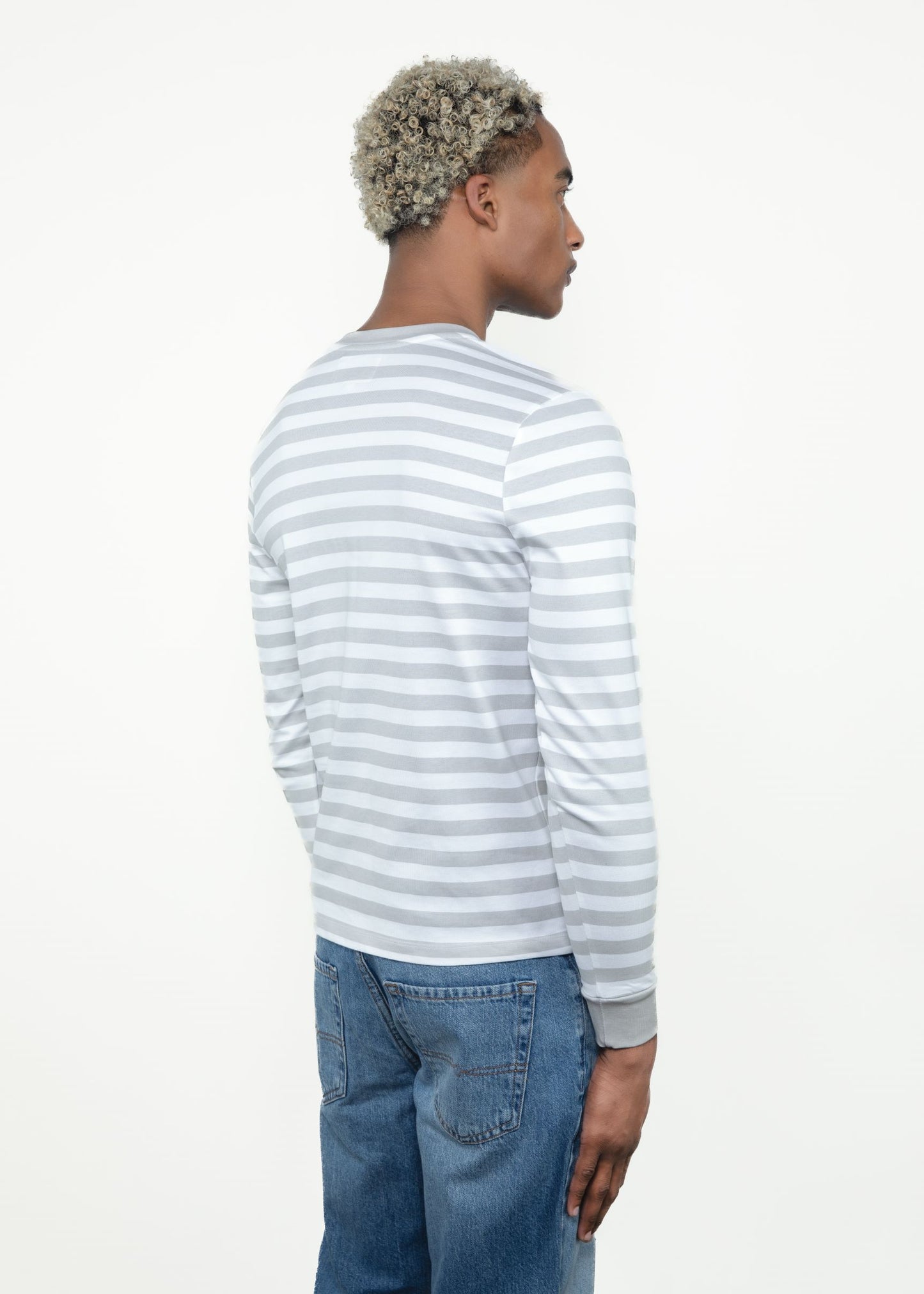 Grey and White Stripe Art Icon Long Sleeve Shirt