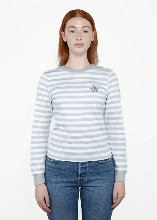 Grey and White Stripe Art Icon Long Sleeve Shirt