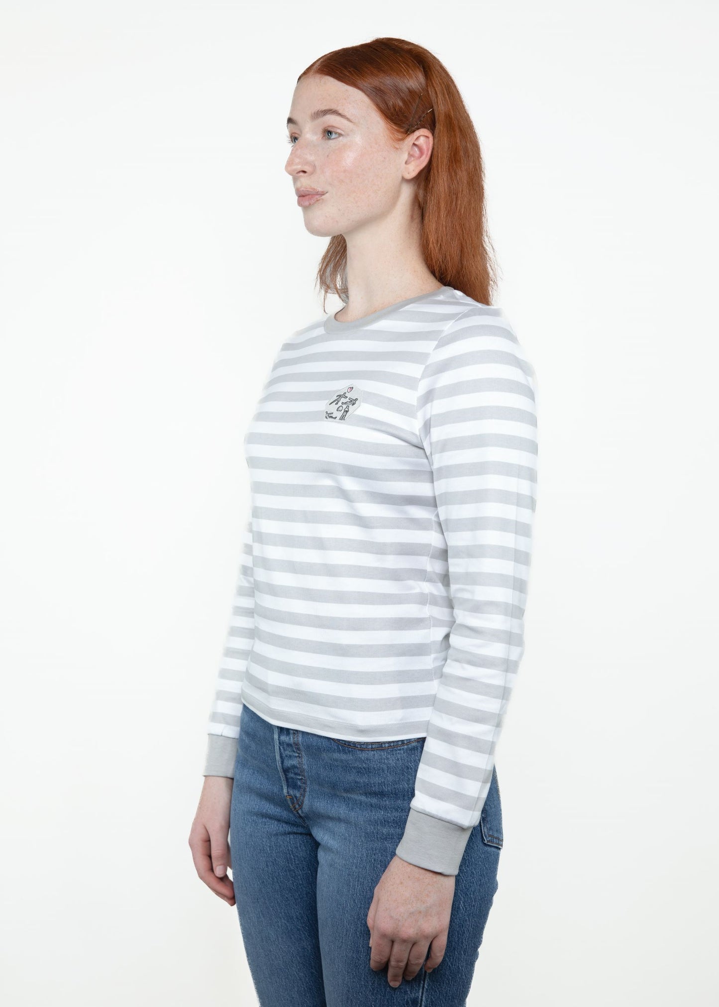 Grey and White Stripe Art Icon Long Sleeve Shirt