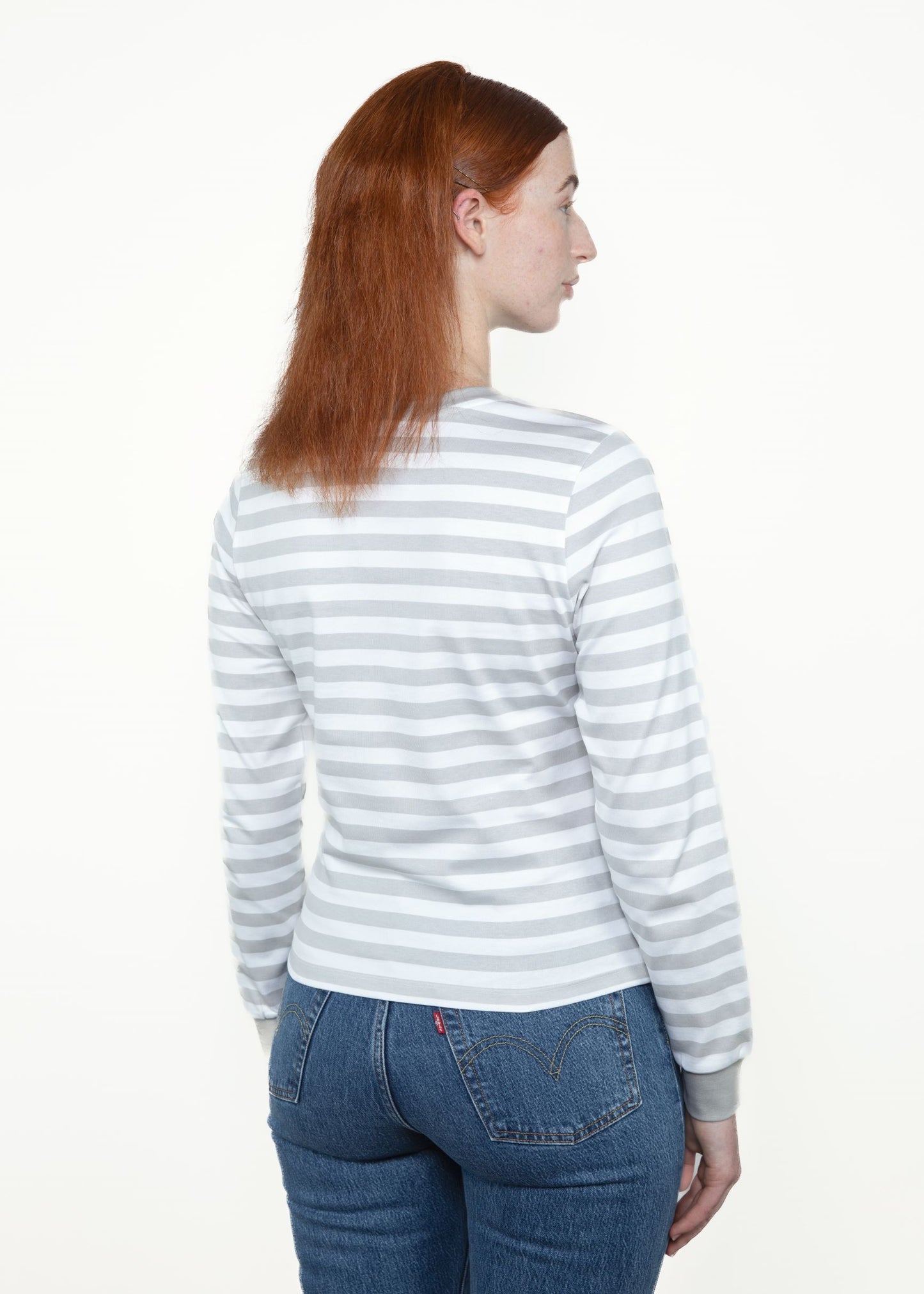 Grey and White Stripe Art Icon Long Sleeve Shirt