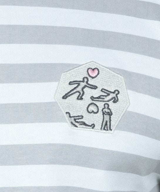 Grey and White Stripe Art Icon Long Sleeve Shirt