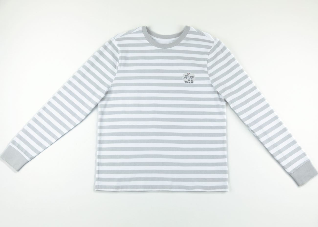 Grey and White Stripe Art Icon Long Sleeve Shirt