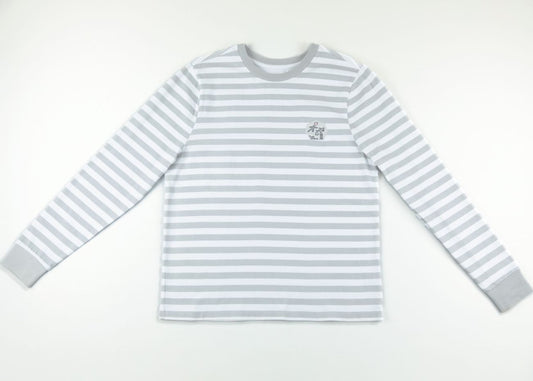 Grey and White Stripe Art Icon Long Sleeve Shirt